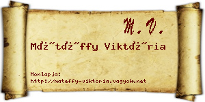 Mátéffy Viktória névjegykártya