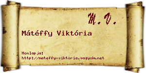Mátéffy Viktória névjegykártya